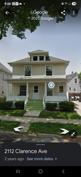 Stately front porch - 2112 Clarence Ave