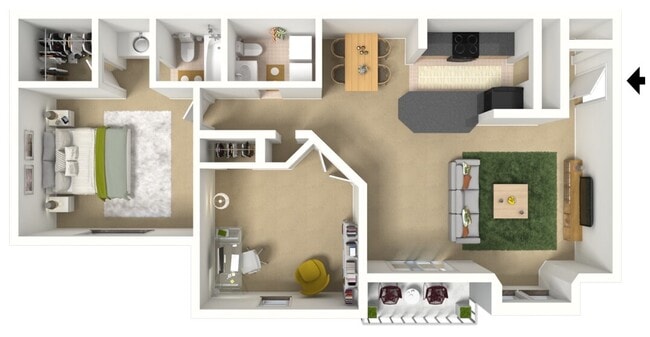 Cross Court - 1B15B - 1002 Sq Ft - Mallard 3D Furnished.jpg - Greens at Cross Court