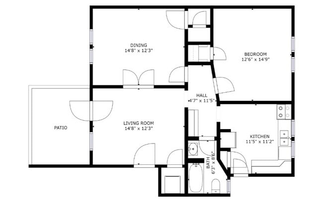 2BR x 1BA - Park Terrace