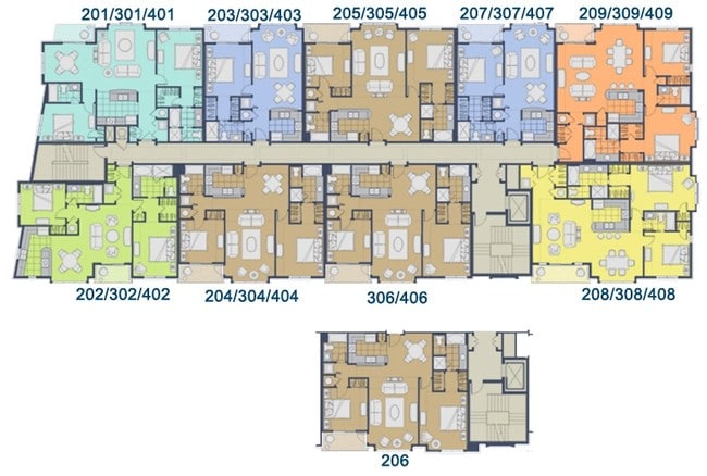 Floor Plan 2nd-4th Floors - 155 River Pl