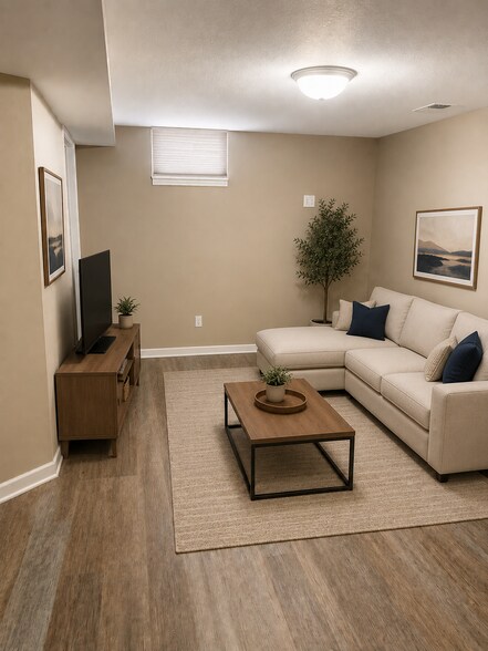 Lower level family room with funiture - 6400 1st Ave S