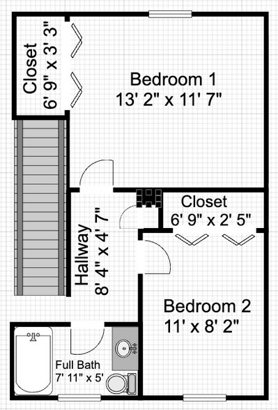 Upstairs Floor Plan - 880 N Cloverleaf Loop