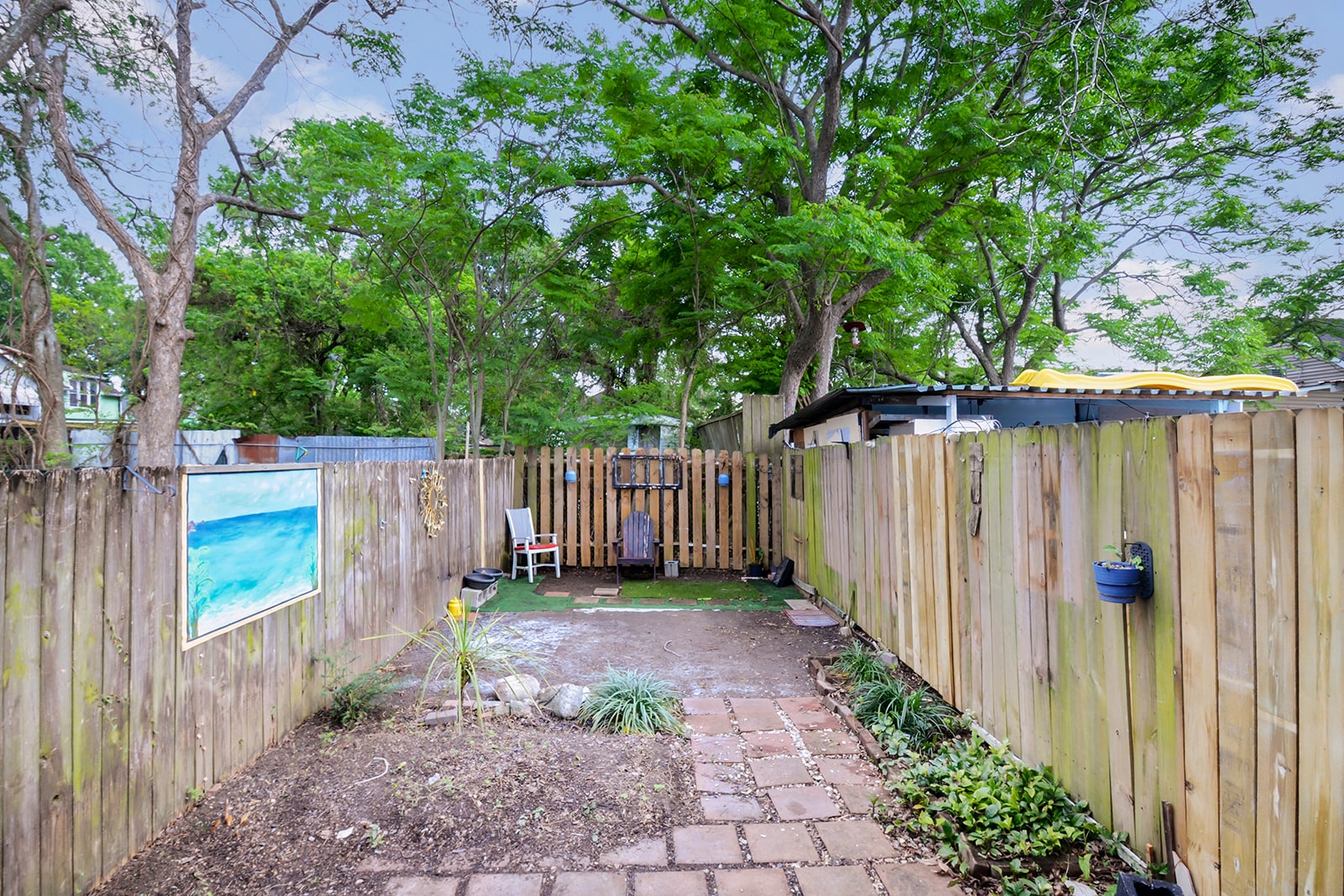 Fenced back yard for this unit - 2617 Dante St