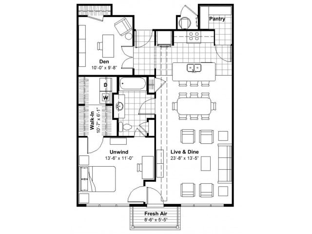 1 BR + Den - Lofts at Union Hill