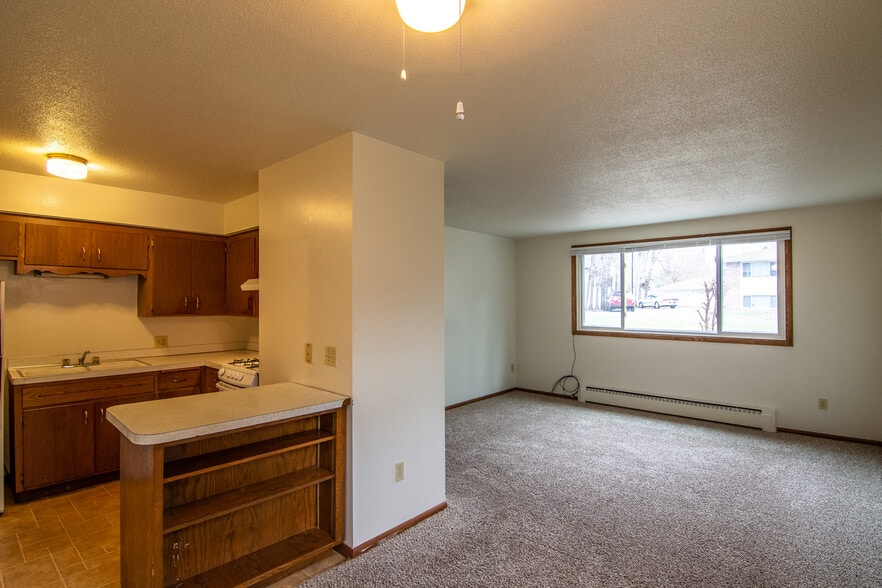 living room and kitchen from dining room - 117 Mississippi Pl