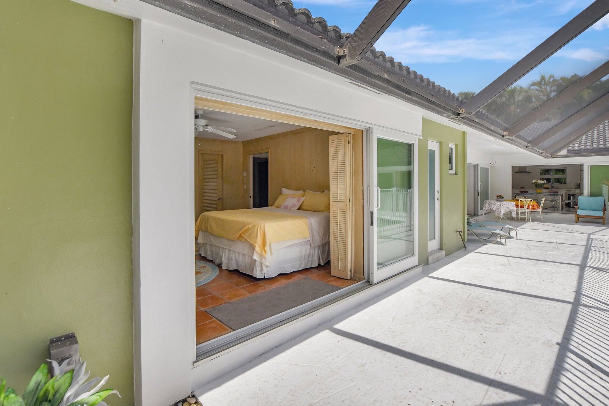 View from patio to queen bedroom - 1350 Spanish River Rd