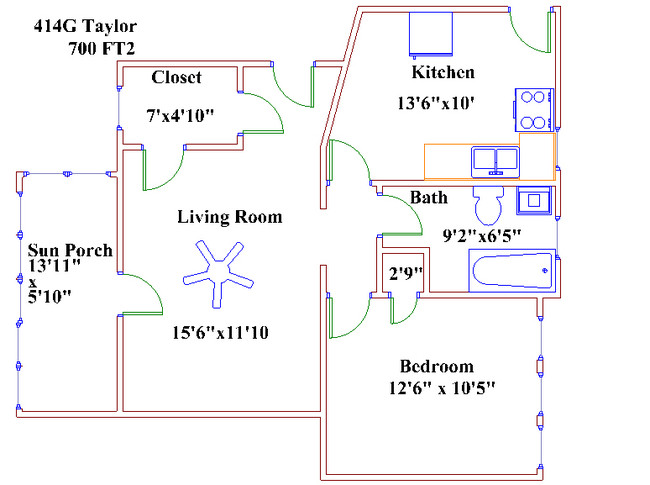 Floorplan - 408-416 N. Taylor Ave.