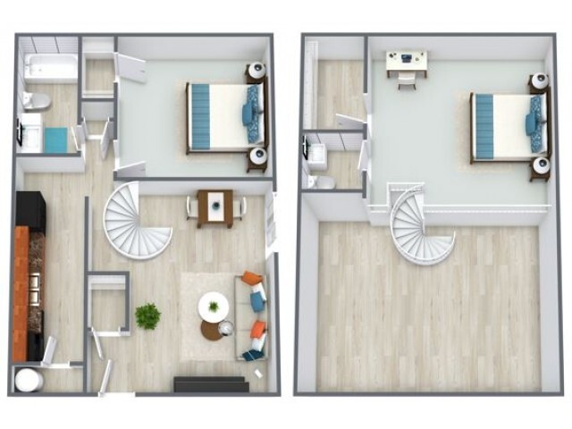 Oak floorplan - Cedar Crest Apartments