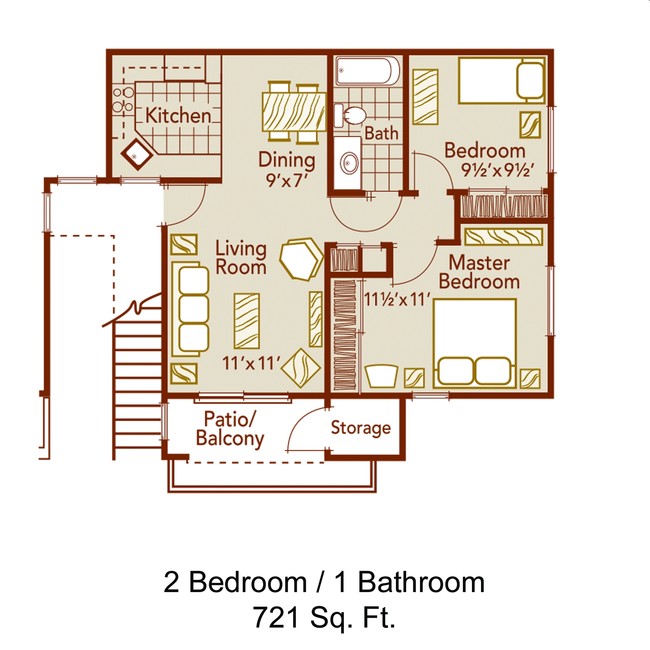 2BR/1BA - Amanda Park Senior Apartments