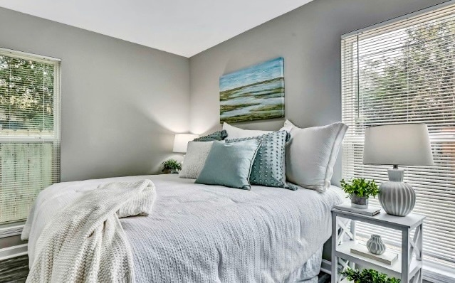 Rear Bedroom(staged) now has door to deck and backyard - 1223 E Waldburg St