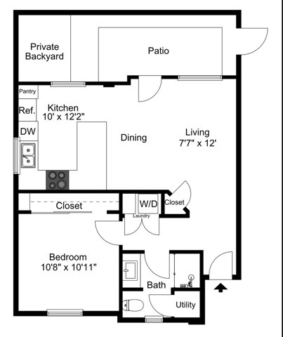 Agave | 1 Bed/1 Bath | 650 SF - The Logan at Ellsworth