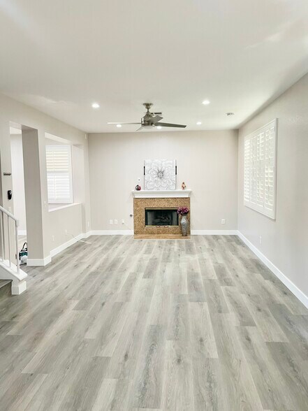 Fireplace with TV wall mount. - 6 Red Coat Pl