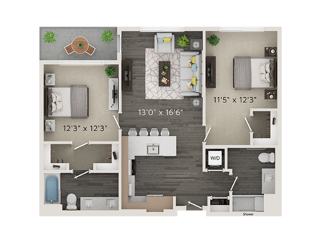 B2 - Floor Plans 2D - Park Avenue Apartments