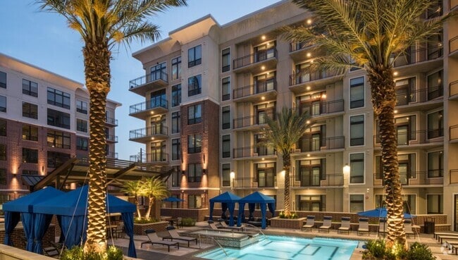 Exterior and Pool at Dusk