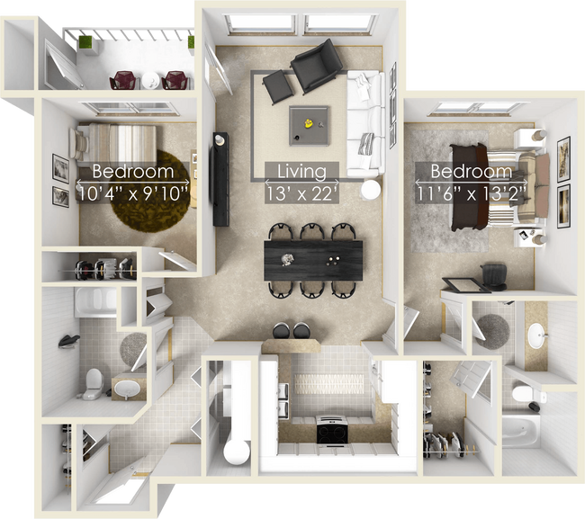 Floorplan - Four Lakes Apartment Homes