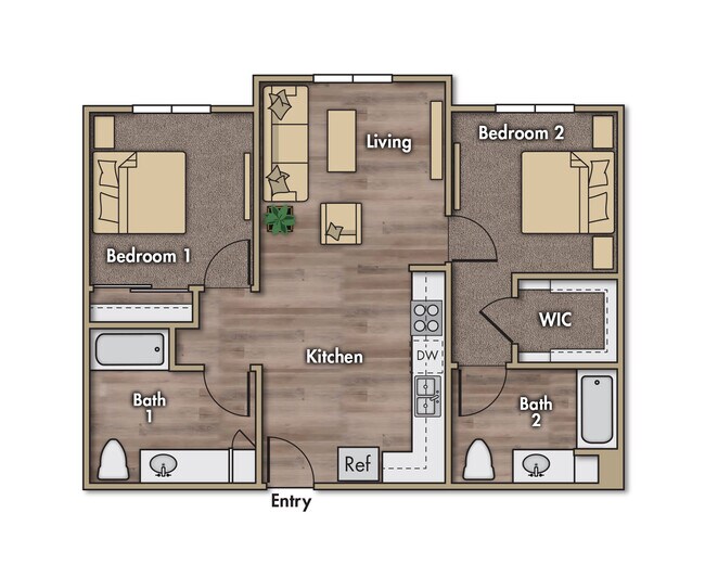 Floorplan - Vintage at Woodman 55+ Senior Apartments