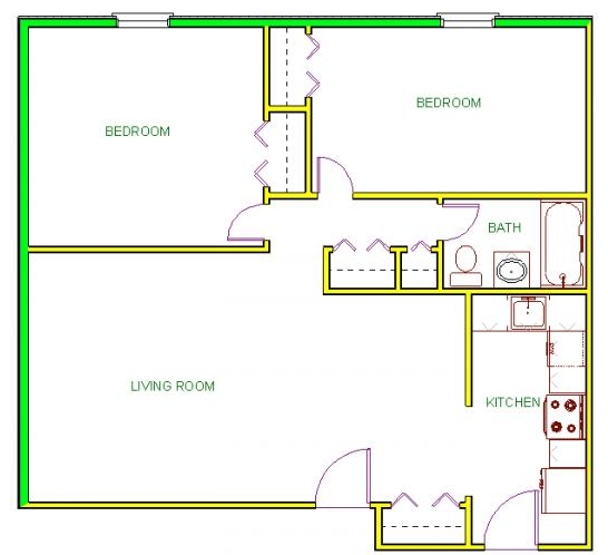 2BR/1BA - Union Court Apartments