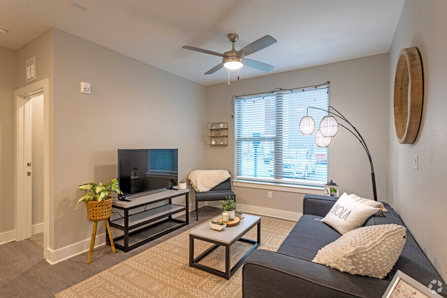 1BR, 1BA, Model - 100SF, Living Room - The Locale Tallahassee | Student Housing