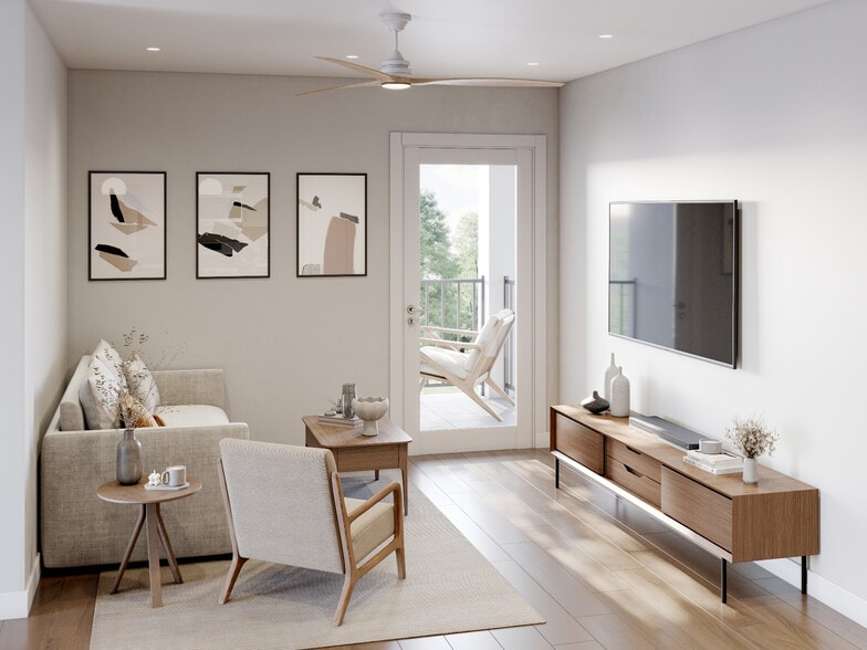 Living room of a 2 BR - Madison View Apartments