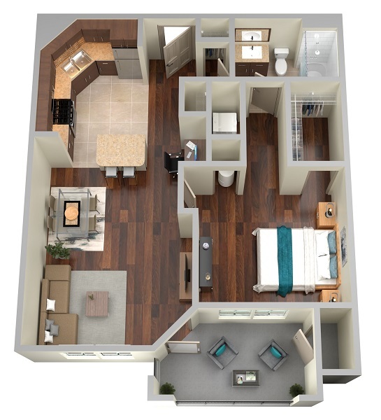 Cypress Floor Plan - Brookstone Park Apartments