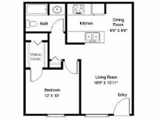 1BR/1BA - Elmwood Villas Apartments