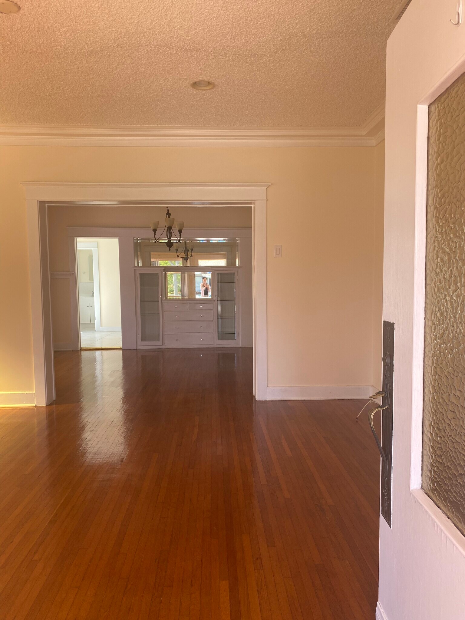 Entry door leads into living room and adjacent dining room - 301 Grand Ave