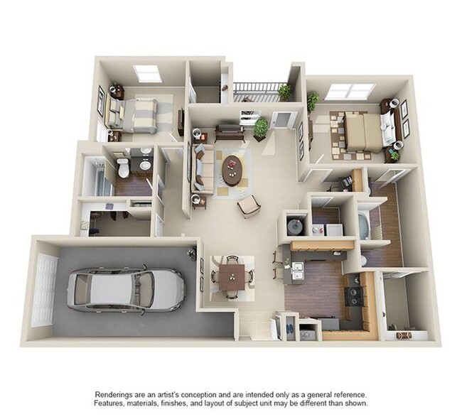 2 Bedroom | 2 Bath | 1324 SF | Attached Garage - Carrington at Champion Forest Apartments