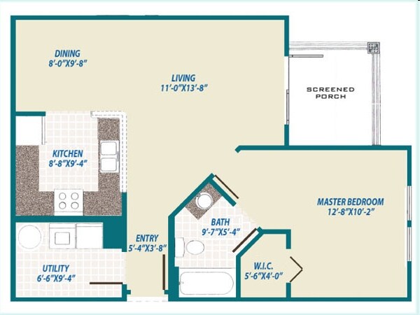 1BR/1BA - CRICKET CLUB II