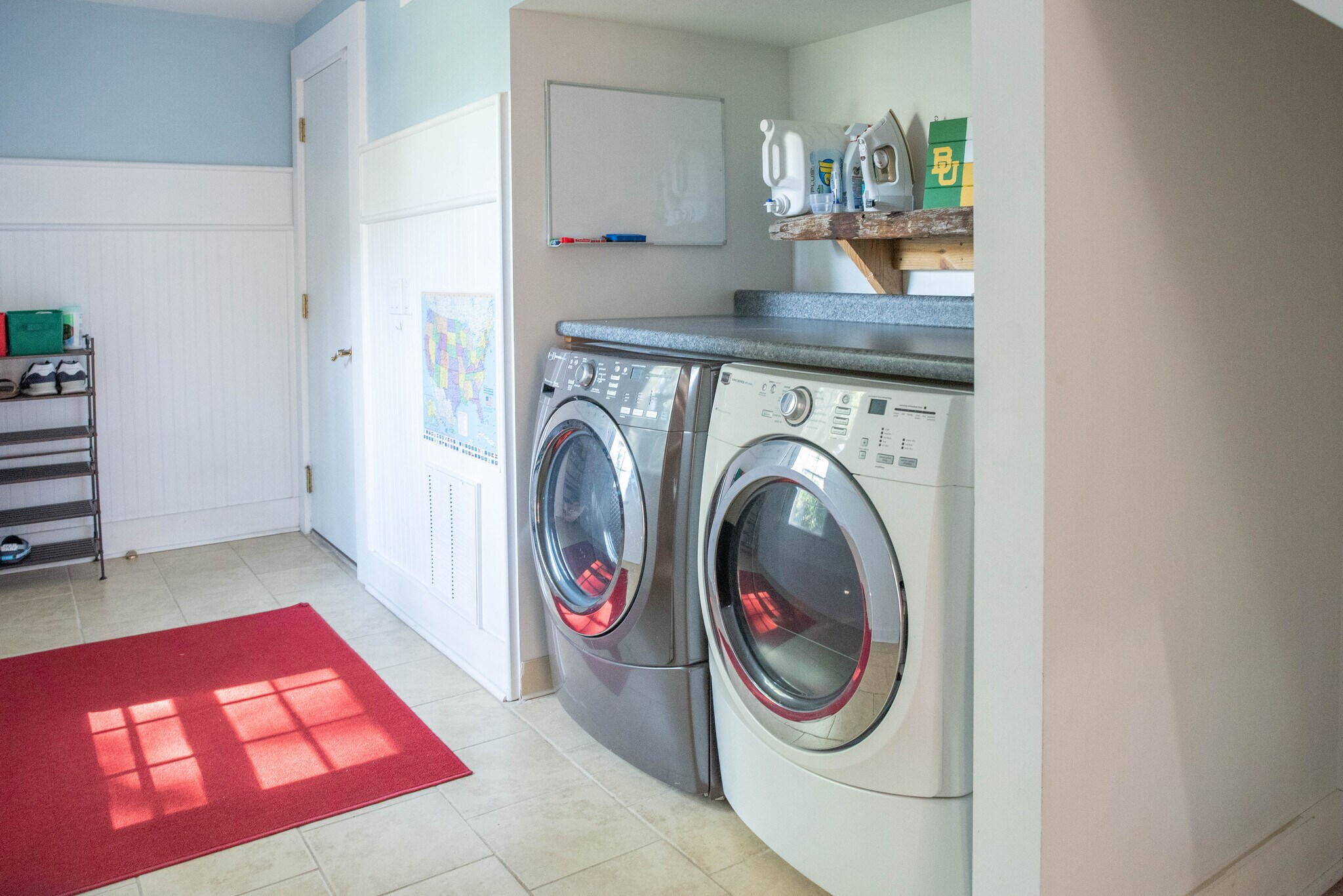 A high efficiency front loading steam washer and dryer stay in the home. - 417 E Government Ave