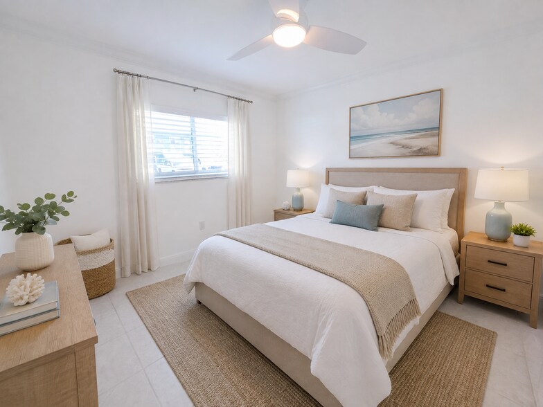 Bedroom 2. Virtually Staged for illustrative purposes only. Rental is unfurnished. - 154 Cypress Way E
