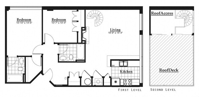 2 bedroom 2 bathroom roof deck - Shockoe Commons