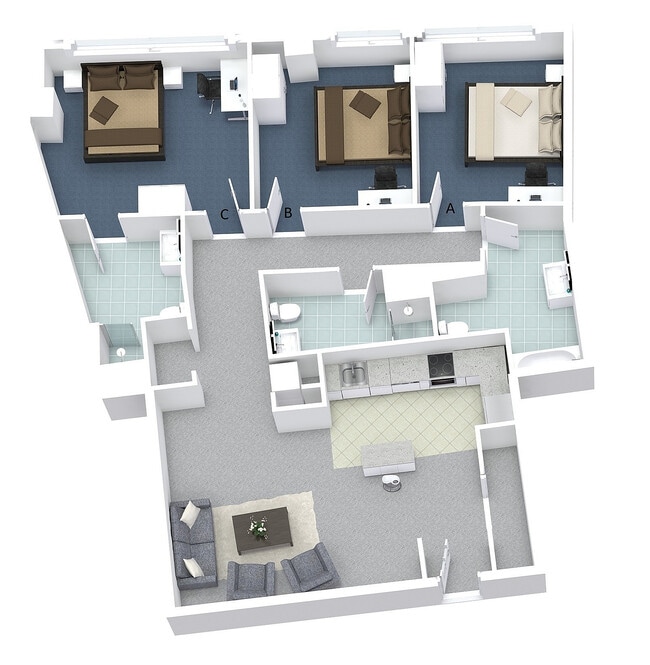 3x3 Layout A - University Lofts