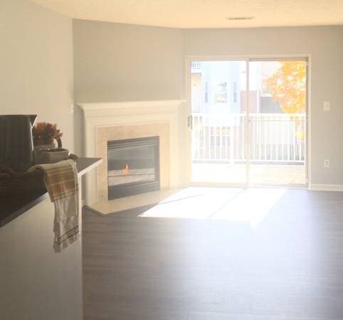 Natural Sunlight. Living Room, Fireplace and Balcony. - 8961 Town Center Cir
