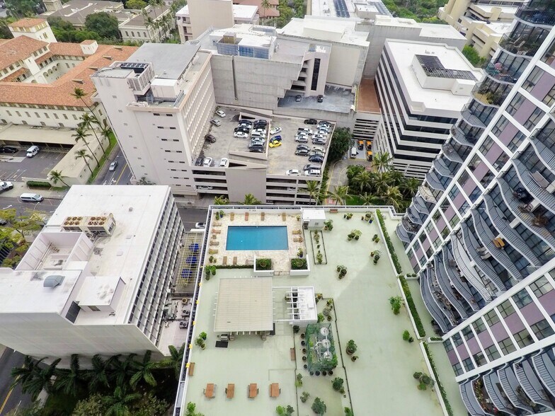 Balcony View of Pool - 225 Queen St