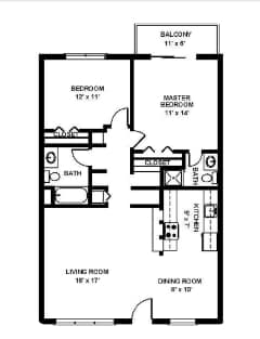 2 Bedroom 2 Bathroom - Maple Gardens