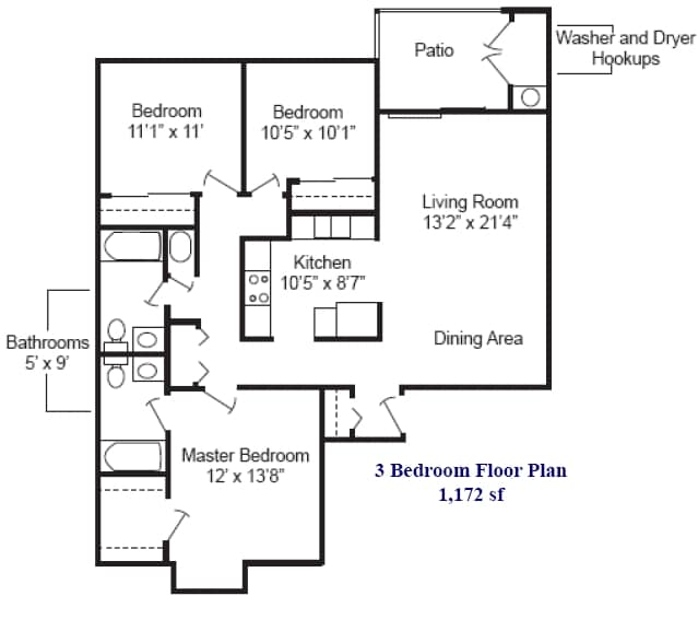 3BR/2BA - Orchard Hill Apartments