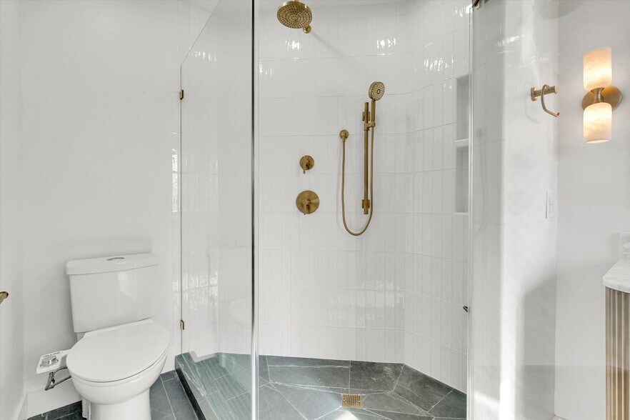 Brand new walk-in shower with glass enclosure - 759 Border Ave