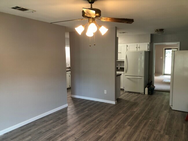 Dining Room and Kitchen with refrigerator and separate stand up freezer - 509 Freestone Dr