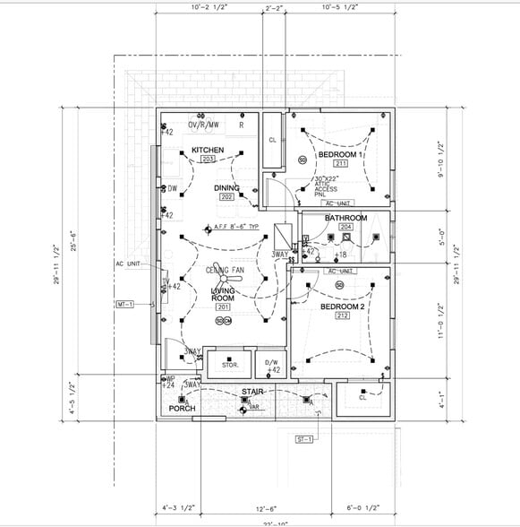 Good size living spaces: Kitchen 10x10, Living Rm 16x12, Bdrm1 10'6"x10, Bdrm2 11x10'6" - 3355 Virginia Ave