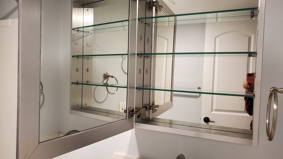 Medicine cabinet in bathroom - 1650 Cedarwood Dr