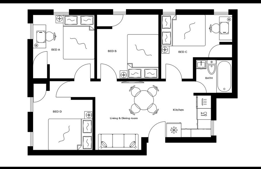 Building Photo - Private bedroom in 4 bed/1 bath Home