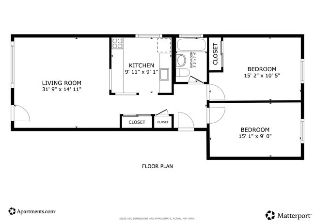 2BR, 1BA - Brookside Apartment Homes