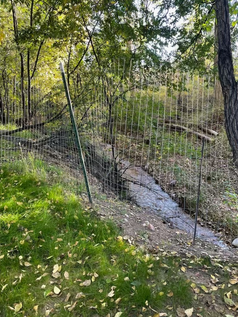 Fenced back yard and Big Tesuque River views - 1470B Bishops Lodge Rd