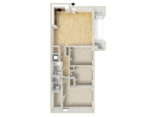 Three bedroom floor plan - Valley Stream Apartments