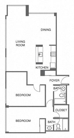 Floorplan - 2000 Broadway Street Apartments