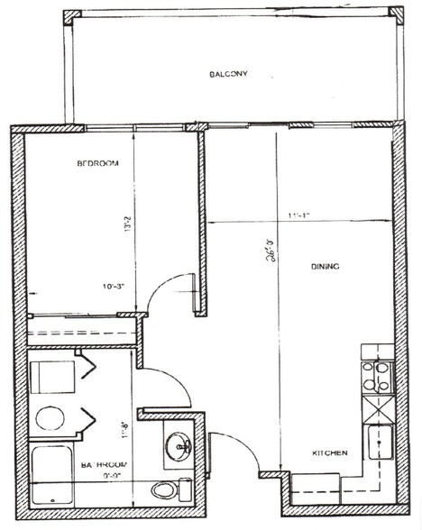 1x1A - Top Floor West Facing One Bed One Bath with Large Balcony - Moreland Crossing