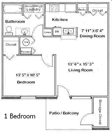 1BR/1BA - East Main Apartments