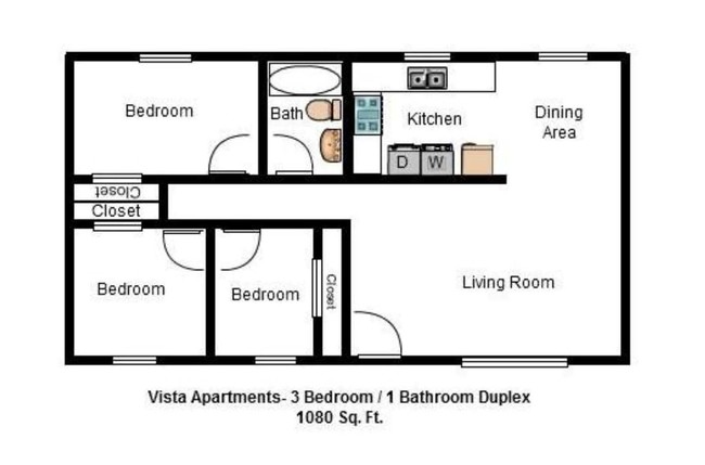 3 br floor - Vista Apartment Homes & Duplexes