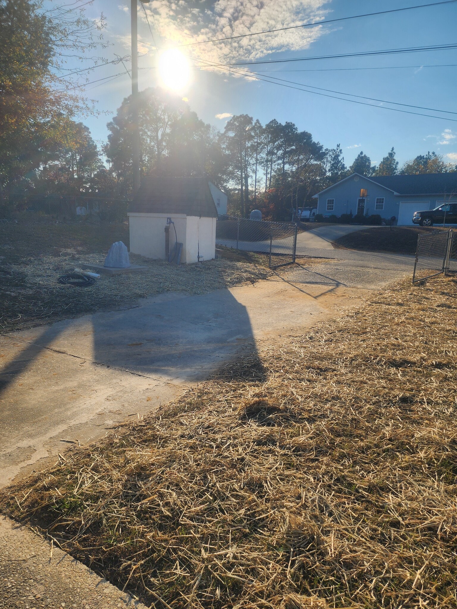 Driveway and pump house - 3231 Dorian Rd
