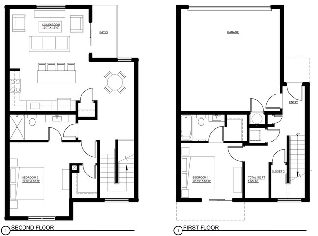 2 Bed Floorplan - The Lucia on 15th